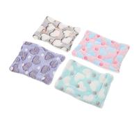 Mobestech Cojín para Mascotas 4 Piezas 15X20 CM Cama Térmica para Conejillos de Indias y Animales Pequeños Tapete de Vellón Bereber y Polar en Verde Púrpura Rosa y Café Adecuado para