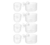 Mobestech Comederos Acrílicos Transparentes para Camarones y Peces Set de 8 Piezas 4 Redondos 4 Ovalados Bandejas de Alimentación para Acuarios de Agua Dulce y Salada Accesorios para