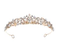Mobestech Corona de Princesa Elegante para Novia Accesorios Cabello de Aleación Dorada, Resistente al Desgaste y Adecuado para Eventos Formales y Bodas