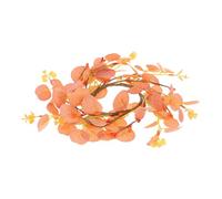 Mobestech Corona de Velas de Otoño Puerta de Entrada Decoración Fiesta Otono, Anillos de Velas Naranjas de Plástico y Tejido, Adecuado para Halloween y Thanksgiving
