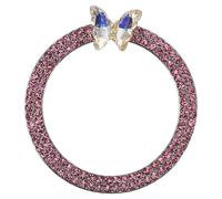 Mobestech Cubierta para botón de encendido de coche, anillo de botón de arranque de cristal rosa, accesorios de coche, cristales rosados, ajuste universal