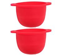 Mobestech Cuenco de Silicona para Depilación y Calentador de Cera, 2 Unidades, 300 Ml, Plegable, Resistente al Calor, para Todo Tipo de Piel, Uso Profesional y Doméstico, Color Rojo