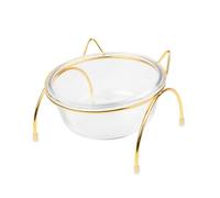 Mobestech Cuenco de Vidrio para Gatos con Soporte Elevado Inclinado Diseño Ergonómico para Protección del Cuello Base Sólida Antideslizante para Perros y Gatos como Comedero y Bebedero