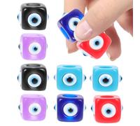 Mobestech Cuentas de Plástico para Manualidades DIY 10 Piezas Dados Diseño de Globo Ocular Multicolor Cuentas Sueltas para Fabricación de Pulseras y Dijes Artesanales