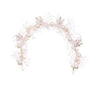 Mobestech Diadema De Flores Para Novia Perlas Exquisitas Para Tocado De Dama De Honor Color Material De Perlas De Imitación Para Accesorios De Peinado Especiales