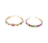 Mobestech Diademas Retro Gemas de Imitación en Aleación Ligera, 2 Piezas Fáciles de Poner para Mujer y Niña en Fiestas y Uso Diario