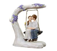 Mobestech Escultura Abstracta de Resina Columpio Figura Decorativa Romántica para Salón y Dormitorio Adorno Hogar para Aniversario y Bodas