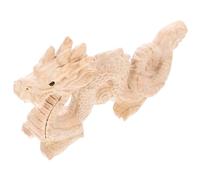 Mobestech Estatua De Dragón Chino De Madera Natural Adorno Feng Shui De y Figurita Decorativa para Oficina y Hogar