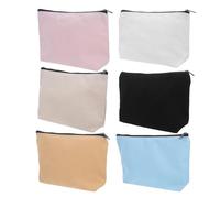 Mobestech Estuche de Lona con Cremallera para Lápices 6 Piezas | Cosméticos, Artículos de Papelería y Aseo, Diseño Minimalista Elegante, Metal y Cierre Seguro