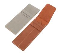 Mobestech Funda Protectora de Cuero para Dos Bolígrafos, Estilo Vintage, Fácil Inserción y Extracción, Protege contra Rayaduras, Paquete de 2 Piezas Varios Estilos