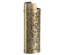 Mobestech Funda Protectora Metálica para Mechero Clipper Grande en Bronce Vintage con Diseño 3D, Resistente y Engrosada para Uso Exterior y Prevención de Pérdidas