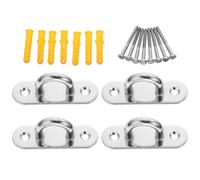 Mobestech Ganchos de Techo de Acero para Hamacas 4 Piezas Placa Oval M8 Tornillos y Tacos para Montaje Pesado en Interior y Exterior Anclajes Resistentes para Columpios y Entrenamiento