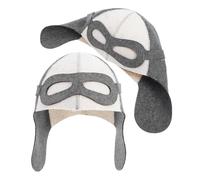 Mobestech Gorros de Sauna Unisex de Fieltro de Lana 2 Piezas Absorbentes y Protectores Calor para Baño de Vapor Estilo Piloto Creativo Ligeros Secado Rápido para Spa y Sauna