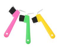 Mobestech Herramienta de Cuidado para Cascos de Caballo con Gancho Integrado Cepillo Multiuso para Limpieza de Pezuñas Pelo y Suciedad Resistente y Práctica para Equinos y Color Aleatorio