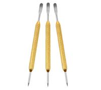 Mobestech Juego de 3 Plumas para Arte Latte Acero Inoxidable Dorado Kit Profesional para Dibujar Café Aguja Fina para Decorar Cappuccino y Espresso Herramienta Portátil para