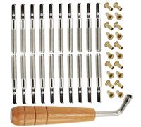 Mobestech Juego de Afinación para Lira Incluye 20 Pernos 20 Remaches y Llave Repuesto para Arpa de Lira Accesorio Duradero Ajuste Preciso Compatible Varios Instrumentos