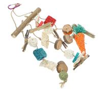 Mobestech Juguete para Hámster de Madera de Manzana Resistente al Desgaste, Bola Colgante para Morder, Accesorio para Chinchillas y Pequeños Roedores, Entretenimiento y Cuidado Dental