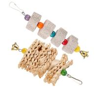 Mobestech Juguetes para Pájaros y Loros 2piezas Hueso de Sepia y Piedra Volcánica Colgantes para Masticar y Suplemento de Calcio para Mascotas Color Aleatorio