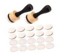 Mobestech Kit de Herramientas para Pintar Esponjas Mini Redondas 2 Mangos de Madera y 20 Esponjas para Difuminar Tinta para Acuarela Acrílico y Gouache Adecuado para Arte y Manualidades