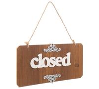 Mobestech Letrero de Puerta de Madera Doble Cara Abierto Cerrado con Colgante Señal Decorativa para Negocios Fácil de Instalar para Tiendas y Locales Comerciales