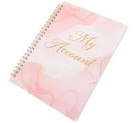 Mobestech Libro de Registro Financiero Portátil Grande Cuaderno de Gestión y Seguimiento de Cheques Saldo Chequera Diseño Mármol Rojo Claro para Control Personal y Organización