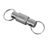 Mobestech Llavero de Doble Anilla Metálica de Liberación Rápida 1 Pieza, Anillo Giratorio 360° para Llaves de Coche y Uso Exterior, Organizador Resistente y Desmontable para Automotor