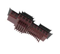 Mobestech Miniature Chinese Pavilion Bridge Decor Ancient Architecture Figurine with Arched Bridge and Long Corridors Aquarium and Micro Landscape Ornament For Bonsai Fish Tank