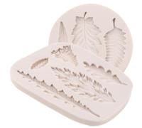 Mobestech Molde de Silicona para Fondant Forma de Hoja de Árbol, Reutilizable y Práctico, 2 Piezas para Decoración de Tartas y Elaboración de Dulces
