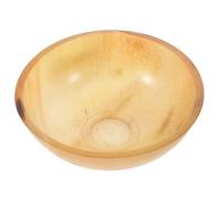 Mobestech Moldeador Corporal Gua Sha de Cuerno de Buey Hecho a Mano, Cuenco Amarillo de 7,5 Cm, Herramienta Multifuncional para Masaje Muscular y Raspado Facial, Adecuado para Spa en Casa