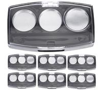 Mobestech Paleta Vacía para Sombras de Ojos de 10 Piezas con Superficie Lisa, Material Plástico y Aluminio, Adecuado para Organizar Maquillaje en Múltiples Usos