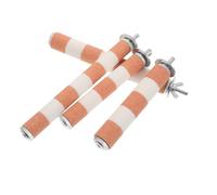 Mobestech Palo para Roer Jaulas de Pájaros 4 Piezas Perchas Abrasivas para Loros y Periquitos Soporte de Pie de Plástico y Metal 15-20 CM Accesorios para Jaulas de Pájaros para Morder y