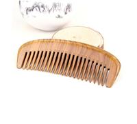 Mobestech Peine de Sándalo Verde Natural de Madera Antiestático Desenredante Peine de Barba para Masaje Capilar Cabello Uso Diario Casa