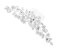 Mobestech Peineta de Cristal para Novia Accesorio de Boda Horquilla Ancha Gemas de Imitación Peineta de Novia para Ceremonia y Sesión de Fotos