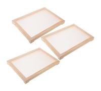 Mobestech Red para Secado de Hierbas Superficie Lisa de Madera Maciza 3 Piezas con Diseño Apilable y Malla de Alta Densidad y Manejo Seguro para Uso en Jardín y Hogar