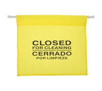 Mobestech Señal de Puerta Extensible para Limpieza Barrera Telescópica Amarilla Reutilizable Letrero Bilingüe Español Inglés para Baños Comerciales Cerrados Precaución Mantenimiento