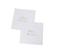 Mobestech Servilletas de Papel Decorativas Elegantes para Fiestas de Cumpleaños con Estampado en Caliente de 16 Piezas para Celebraciones