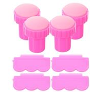 Mobestech Set de 4 Juegos de Sello para Uñas Francesas de Silicona con Raspadores para Decoración Artística de Manicura Herramientas para Estampado de Uñas Profesionales y Suministros para