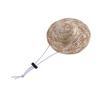 Mobestech Sombrero de Paja para Perros Pequeños y Gatos Talla con Correa Ajustable para Jardín y Playa Protección Solar para Mascotas