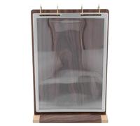 Mobestech Soporte para Menús de Mesa Abatible de Nogal Macizo Doble Cara A4 Exhibidor de Tarjetas para Restaurantes y Cafeterías Soporte para Carteles de Escritorio Resistente y Práctico