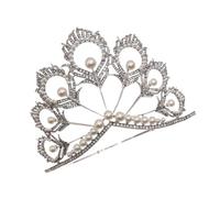 Mobestech Tiara de Cristal Diadema de Boda Ligera de Aleación en Color Claro para Novia y Dama Principal en Accesorios para Pelo de Matrimonio