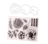 Mobestech Troqueles y Sello de Silicona para Manualidades DIY Molde de Corte de Flores de Acero al Carbono Transparente Kit Práctico para Álbumes y Scrapbooking