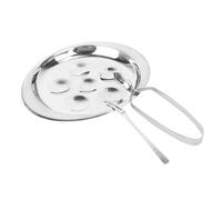 Mobestech Utensilios de Cocina Acero Inoxidable para Caracoles Plato Estable y Grueso con Tenedor y Pinza para Hogar y Restaurante