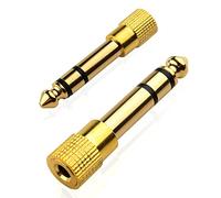 Mobi Lock 2 Piezas 6,35 mm Conector a 3,5 mm Toma - Adaptador Jack de Audio Estéreo de 1/4 a 1/8 de Pulgada - Conecta Dispositivos con Puerto de 6,35 mm a Equipos de Audio de 3,5 mm