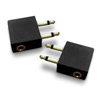 Mobi Lock 2 Piezas Adaptadores de Auriculares para Avión Chapados en Oro - Use Sus Propios Auriculares con el Entretenimiento a Bordo Sonido en Todos los Aviones