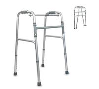 Mobiclinic®, Andador para ancianos, plegable, ligero, Sin ruedas, Andador estrecho, Conteras antideslizantes, Fabricado en aluminio, resistente, Modelo Columna, Marca Española, Color Gris