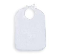Mobiclinic, Babero para adultos, Ancianos, 65 x 45 cm, Reutilizable, Marca española, Protector de ropa, Delantal, Impermeable, Lavable, Con bolsillo, Talla única, Color blanco,