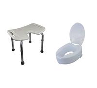 Mobiclinic Bahía Silla de Baño +, Elevador WC para Adulto con Tapa, Blanco Titán