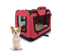 Mobiclinic, Balú, Transportín para Mascotas, Perros, Gatos, Conejos, Cobayas, Portátil y Transpirable, Talla s, Soporta 8 kg, 50x34x36 cm, Plegable, Rojo