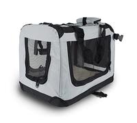 Mobiclinic, Balú, Transportín para Mascotas, Transportín para Perros, Gatos, Conejos, cobayas, Transportín Portátil y Transpirable, Talla S, Soporta 8 kg, 50x34x36 cm, Plegable, Gris