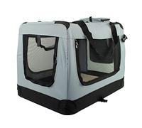 Mobiclinic, Balú, Transportín para Mascotas, Transportín para Perros, Gatos, Conejos, cobayas, Transportín Portátil y Transpirable, Talla L, Soporta 15 kg, 70x52,5x50 cm, Plegable, Gris